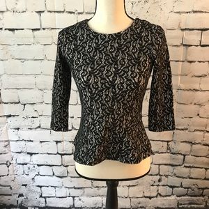 J. Crew, black lace dressy top